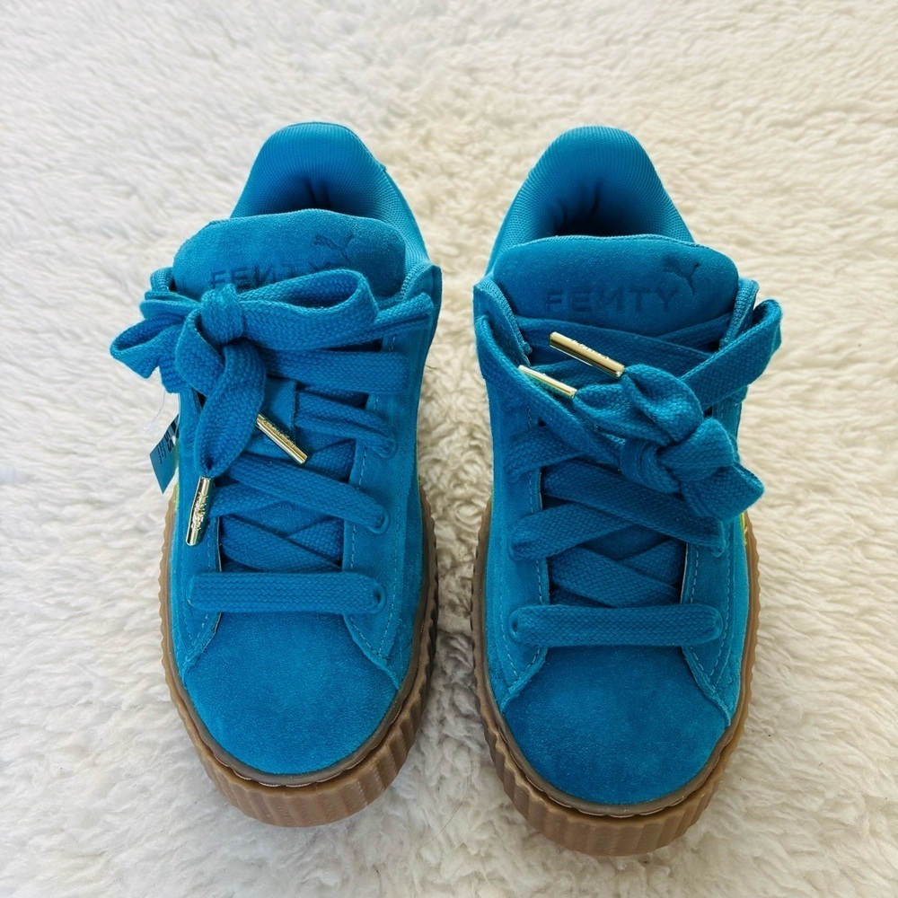 Puma Fenty x Creeper Phatty Speed Blue/Lime Suede Unisex Sneakers EU 37 US W6 M5 - Picture 2 of 12